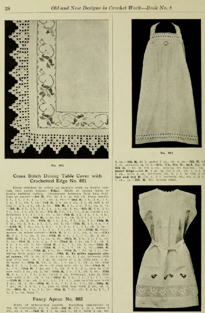 Old Pattern Designs in Crochet Work Book Sample