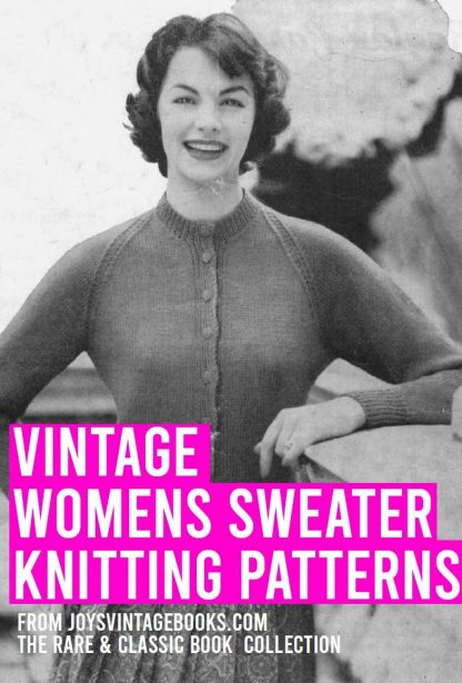 Vintage Womens Sweater Knitting Patterns Book Cover